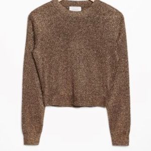 & other stories cropped gold metallic sweater